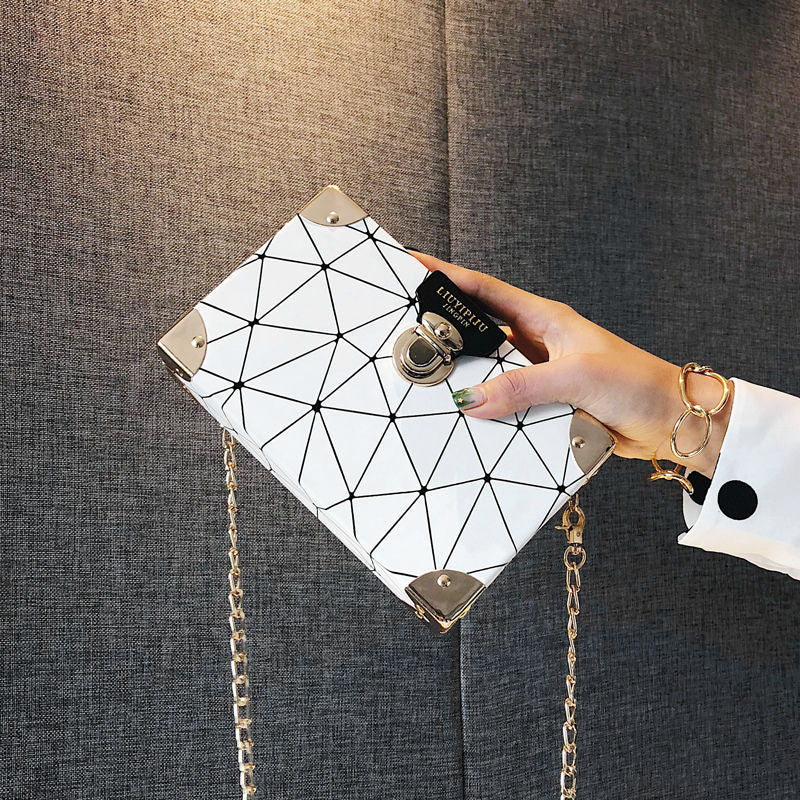 Geometric Pattern Crossbody Shoulder Box Bag