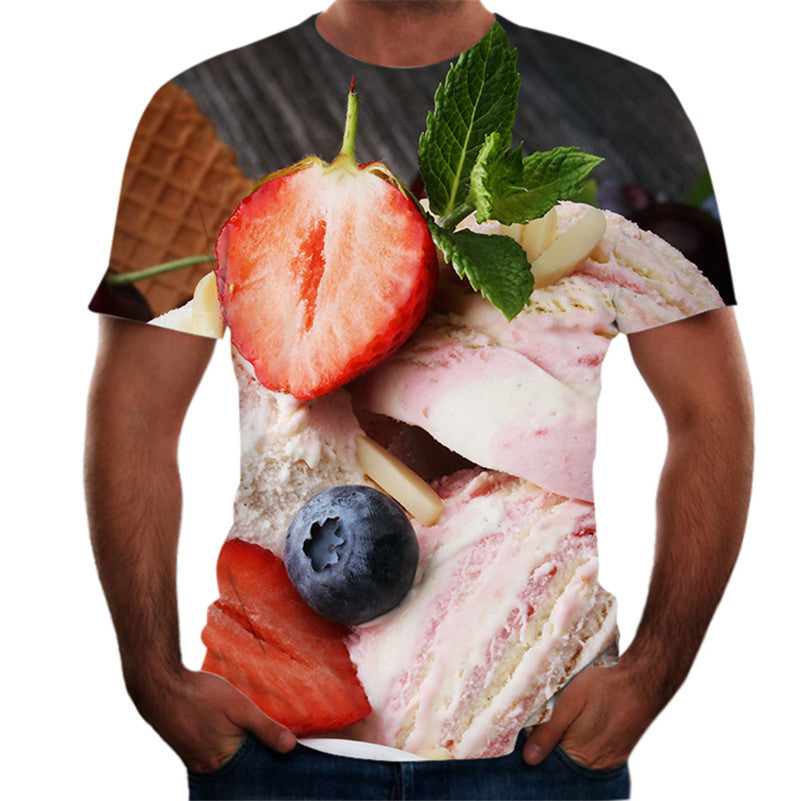 3D digital round neck short sleeve