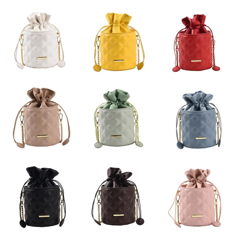 Lingge Chain Shoulder Messenger Bag Cute Simple Female Bag