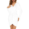 V-Neck Slim Sexy Tight-Fitting Cocktail Party Women Long-Sleeved Dress