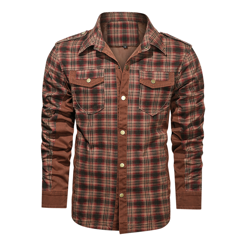 Men Plaid Jacket Casual Autumn Winter Jacket Men Slim Fit Jacket