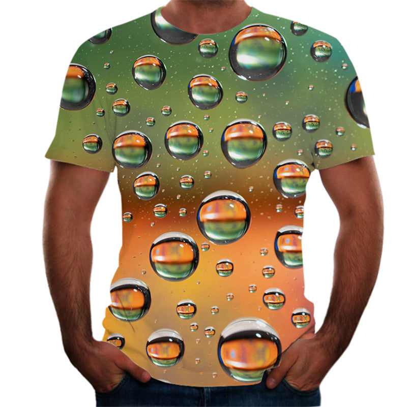 3D digital round neck short sleeve T-shirt