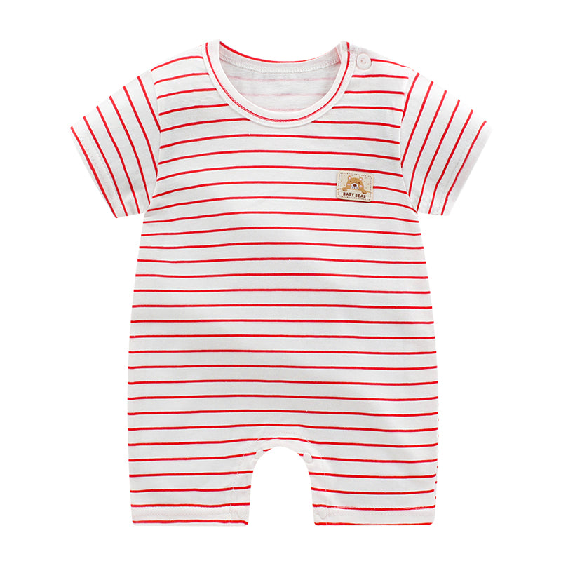 Baby cotton short-sleeved jumpsuit