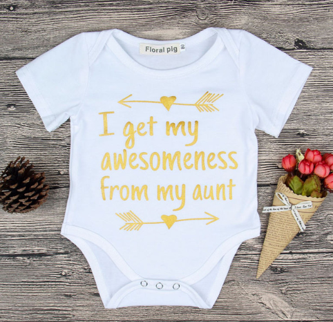 2021 Newborn Baby Clothes Funny 1st Birthday Daddy Letter White Short Sleeve Baby Bodysuits Tiny Cotton Baby Clothes Onesie (China)