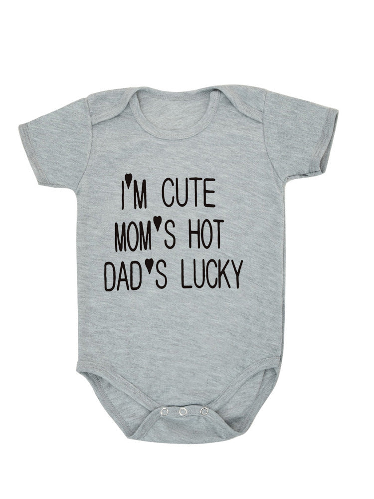 Letter print short-sleeved triangle jumpsuit