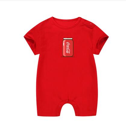 Baby clothes summer short sleeve 0-3-6-9-12 months cotton summer soda cola wild baby romper