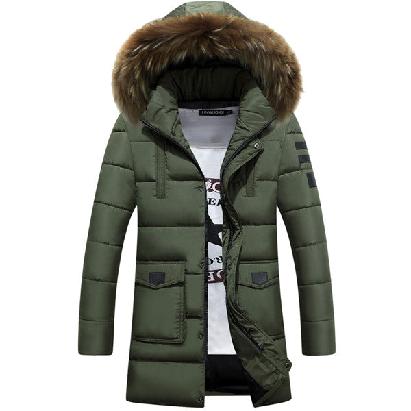 Men s Warm Overcoat Winter Coat Parka Hooded Jackets