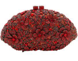 Shell-shaped flower gemstone bag evening bag rhinestone clutch