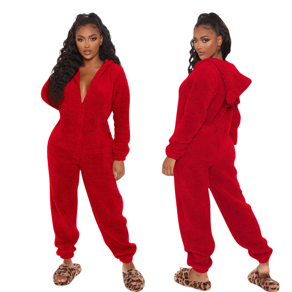 Pants Plush Home Wear Pajamas Cute One-piece Suit