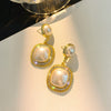 Temperament All-Match Diamond Square Pearl Earrings Jewelry Beauty