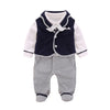 Baby boy's long-sleeved footsuit