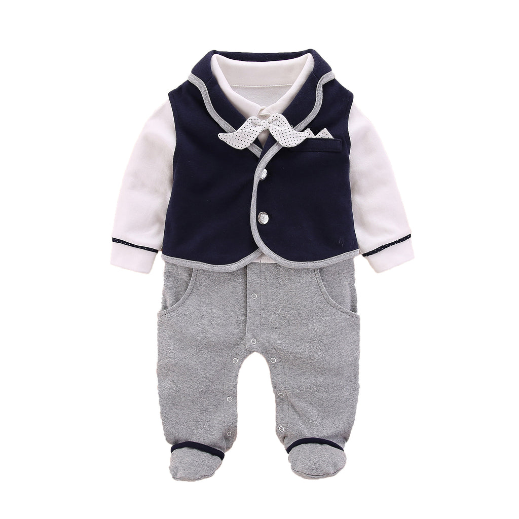Baby boy's long-sleeved footsuit