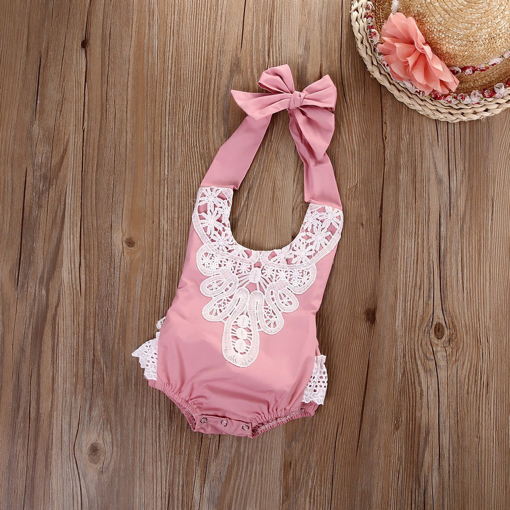 Laced Halter Sunsuit Ha Yi Triangle, Harbin Infant Romper