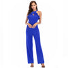 Ruffled solid color slim-fit jumpsuit