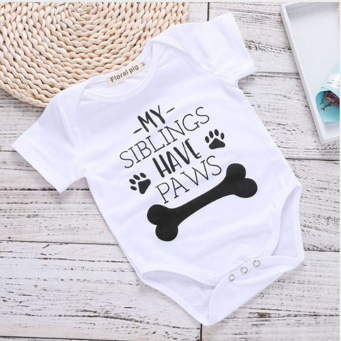2021 Newborn Baby Clothes Funny 1st Birthday Daddy Letter White Short Sleeve Baby Bodysuits Tiny Cotton Baby Clothes Onesie (China)