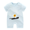 Baby cotton short-sleeved jumpsuit
