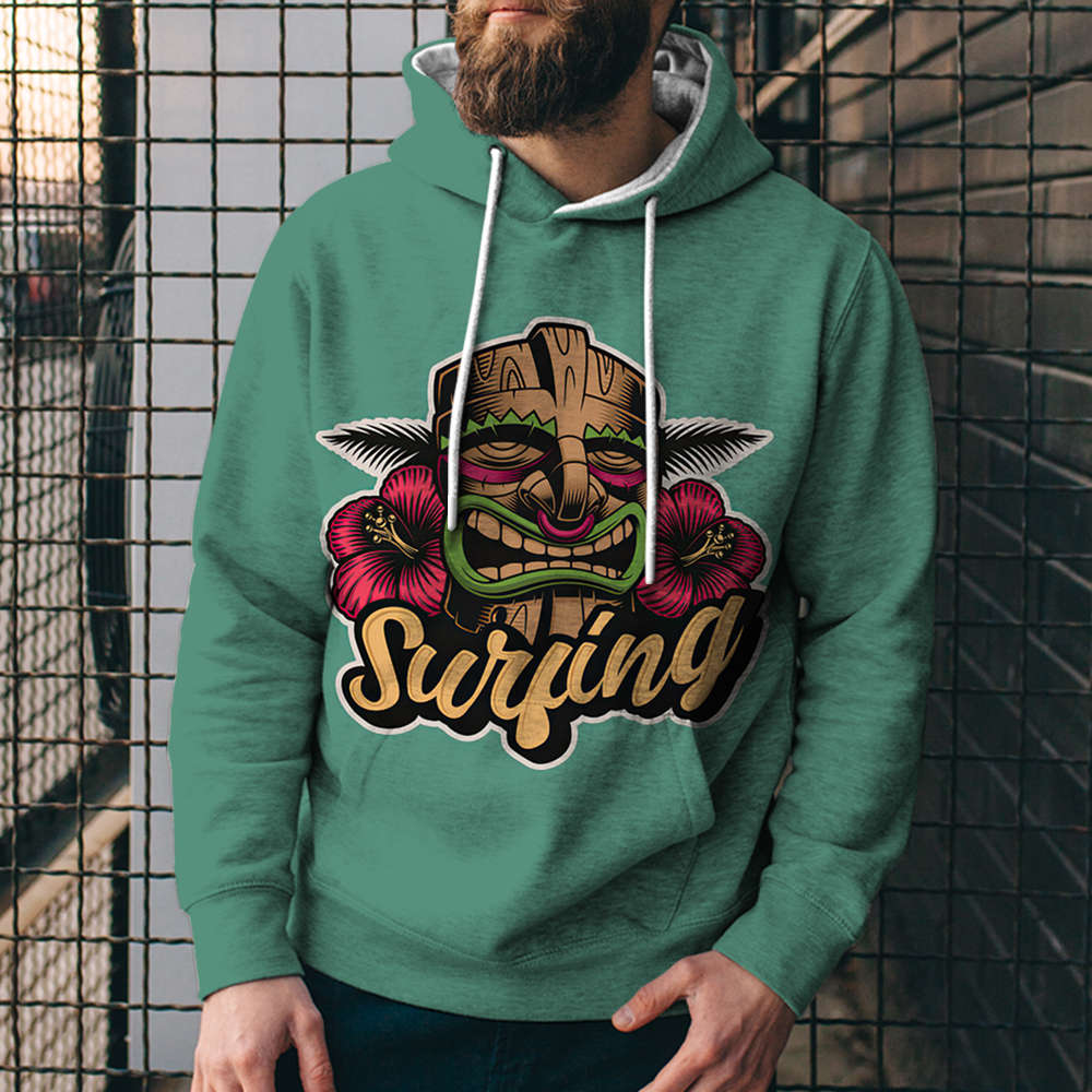 3D Digital Loose Print Hooded Sweatshirt