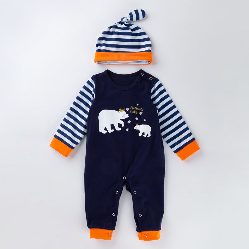 Cartoon animal baby long sleeve jumpsuit
