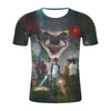 European And American Style Clown 3D Digital Printing Round Neck Short Sleeve T-Shirt