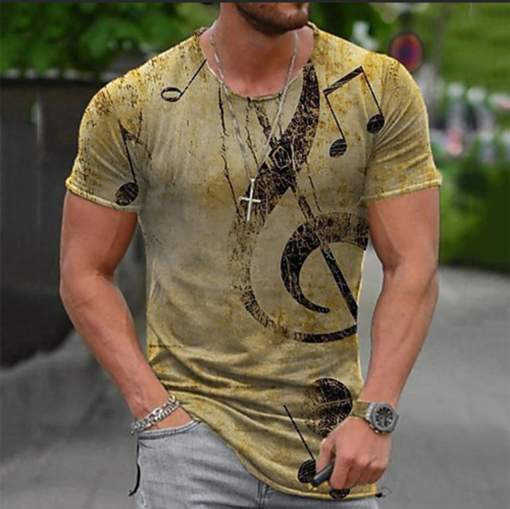 3D Digital Round Neck Short Sleeve T-Shirt