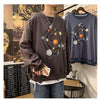 Autumn Cartoon Print Couple Long-sleeved Sweater Men