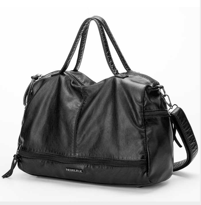 Autumn and winter new Messenger bag washed leather large capacity motorcycle bag handbags shoulder bag ladies big bag