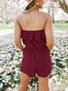 Off Shoulder One-shoulder Lotus Leaf Flat Solid Color Multicolor Jumpsuit Women