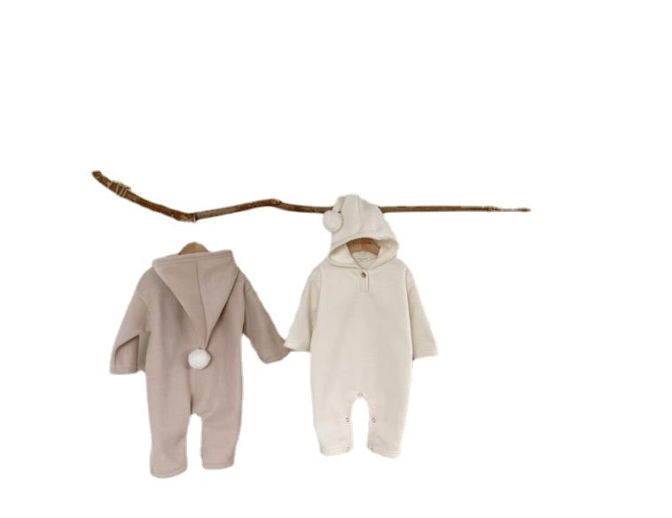 One-piece Romper Lamb Wool Pointy Hat