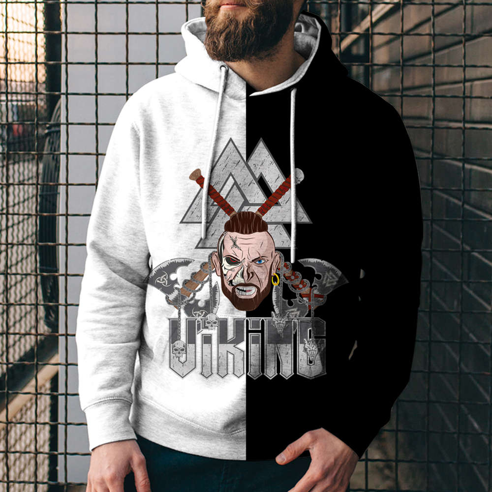 3D Digital Printing Loose Hooded Sweatshirt