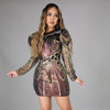 Sequin Party Sexy Zipper Bag Hip A-line Dress Women
