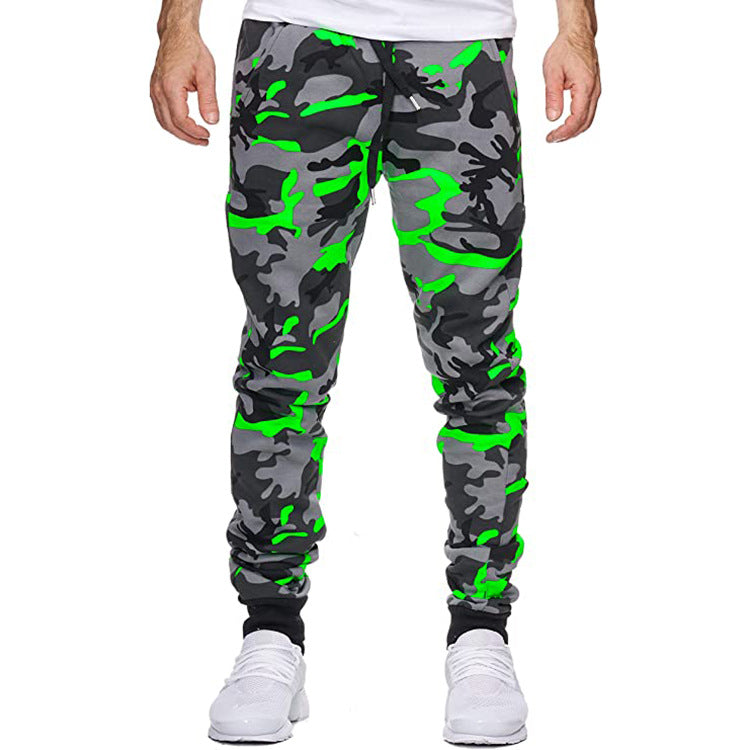 Printed stretch fabric sports jogging pants