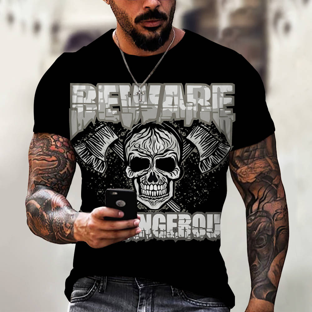 New Men Summer 3Dt Shirt Top Printing Street Short Sleeves