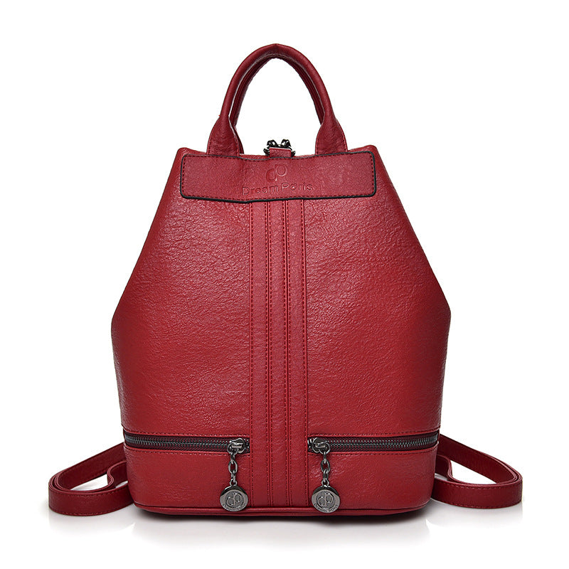 Women's All-Match Soft Leather Cowhide Backpack