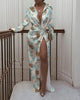 Women's Long Sleeved Print Dress With Slits