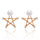 European And American Style Hollow Five-Pointed Star Pearl Stud Earrings