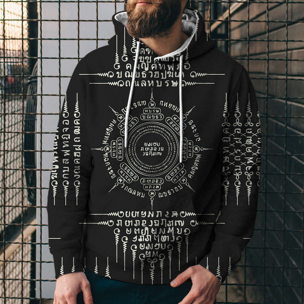 3D Digital Printing Loose Hooded Sweatshirt