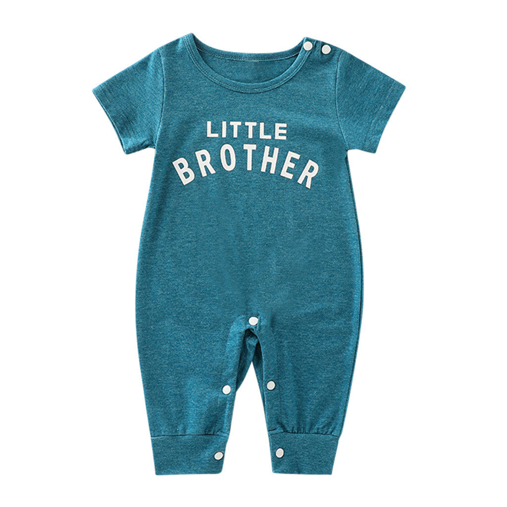 Alphabet short sleeve crawling suit