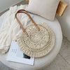 Fashion Hollow Flower Round Straw Woven Bag