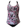 One-Piece Swimsuit Sexy V-Neck Leaf Print Plus Size Swimsuit