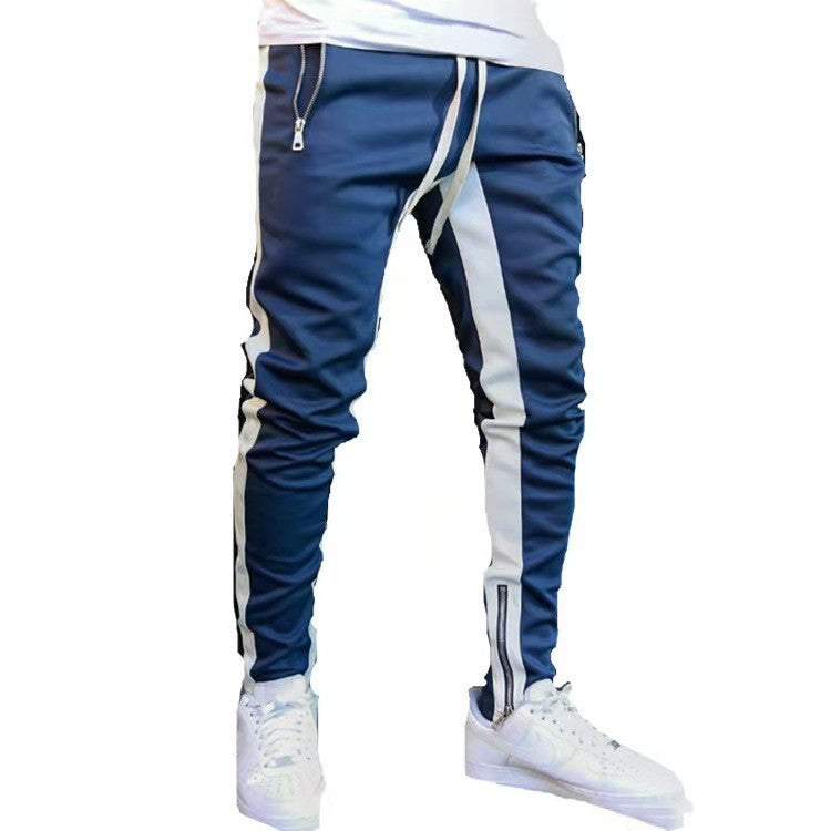 Patchwork Zipper Sports Trousers