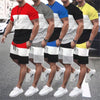 Loose Casual Suit Colorblock Printable T-Shirt Short Suit