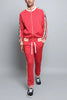 Mens casual sports color matching two-piece suit