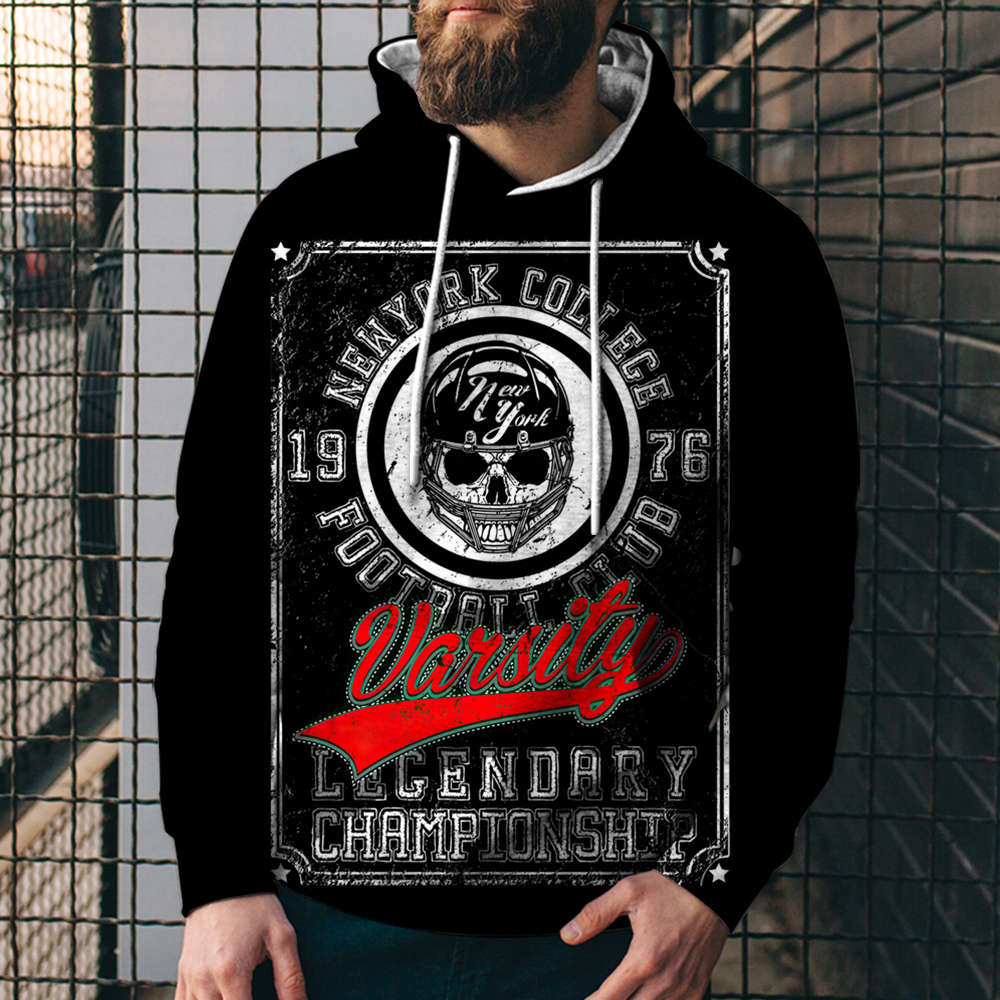 3D Digital Loose Print Hooded Sweatshirt