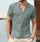 Solid Color Cotton Linen Men's Short Sleeve Shirt