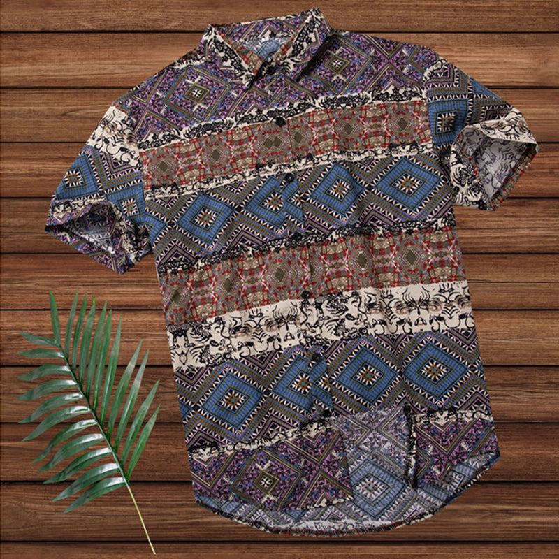 Men Short Sleeve Hawaiian Shirt Summer Style Men Casual Beach Hawaii Shirts