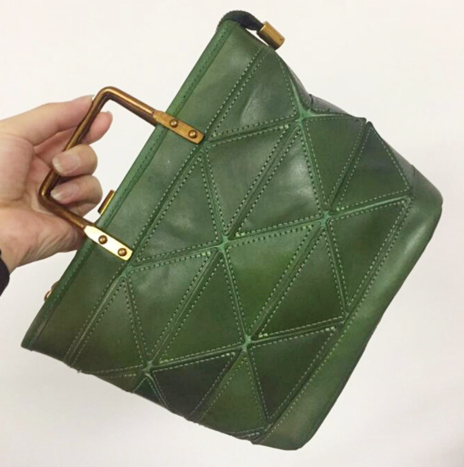 Retro top layer leather crossbody bag