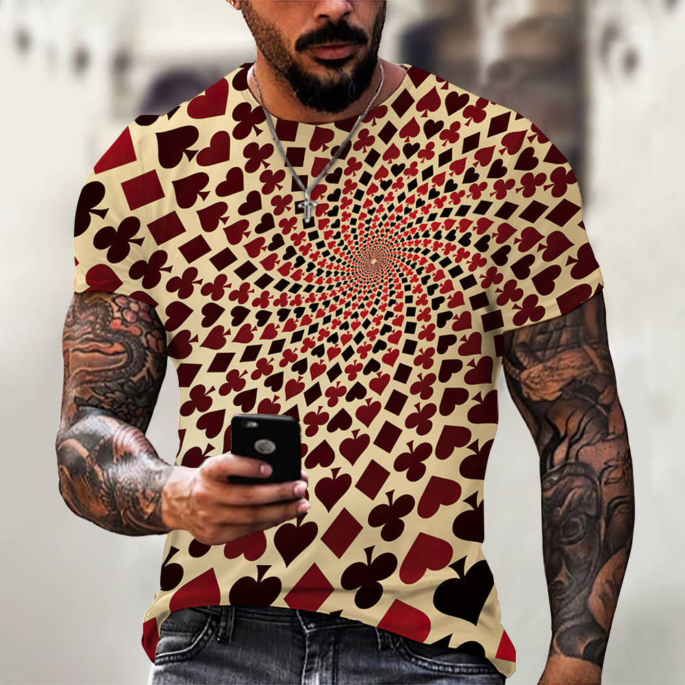 New Men Summer 3Dt Shirt Top Printing Street Short Sleeves