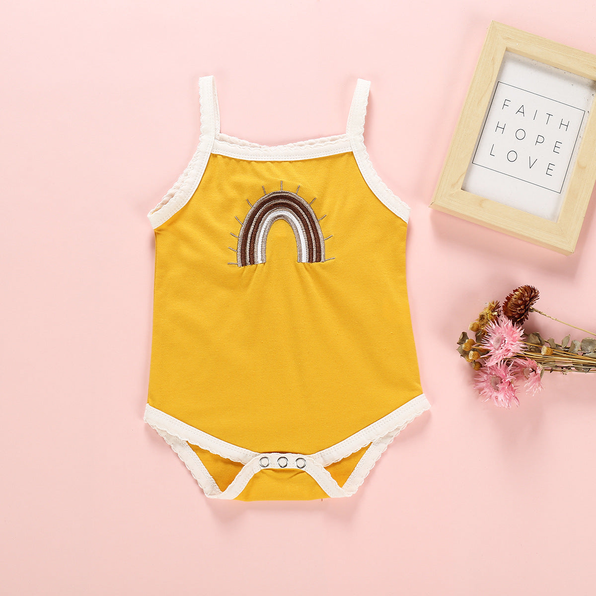 Rainbow embroidered sling with Ha yi