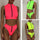 New Swimsuit Fluorescent Swimsuit Solid Bikini
