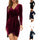 V-Neck Slim Sexy Tight-Fitting Cocktail Party Women Long-Sleeved Dress